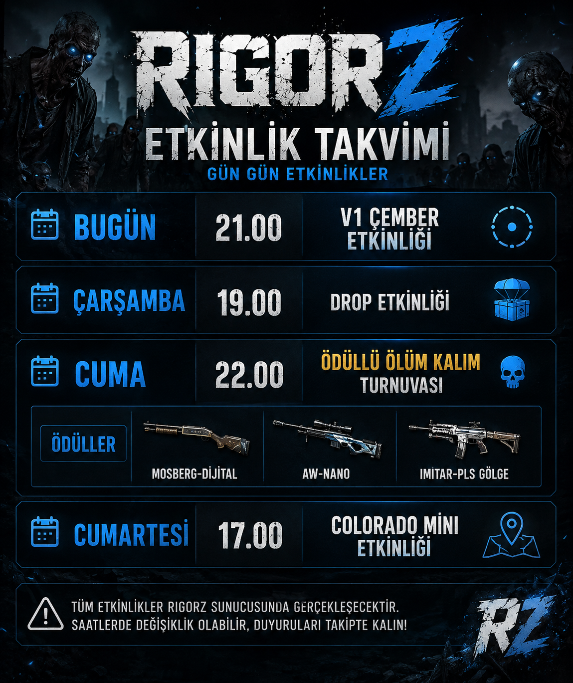 RIGORZ ETKINLIK TAKVIMI