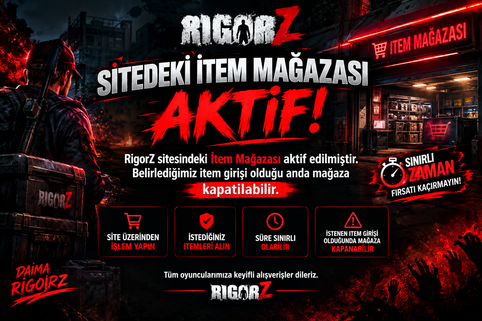 RIGORZ ITEM MAGAZASI AKTIF